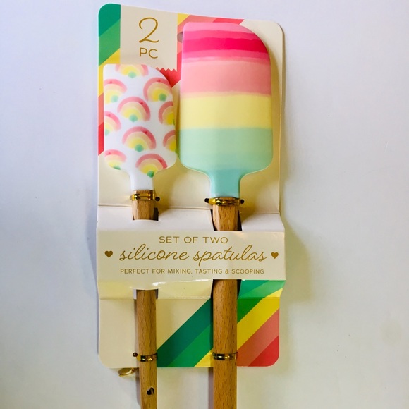 2 Rainbow Silicone Spatulas Ombré Happy Kitchen - Picture 5 of 6
